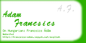 adam francsics business card