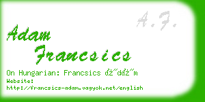 adam francsics business card